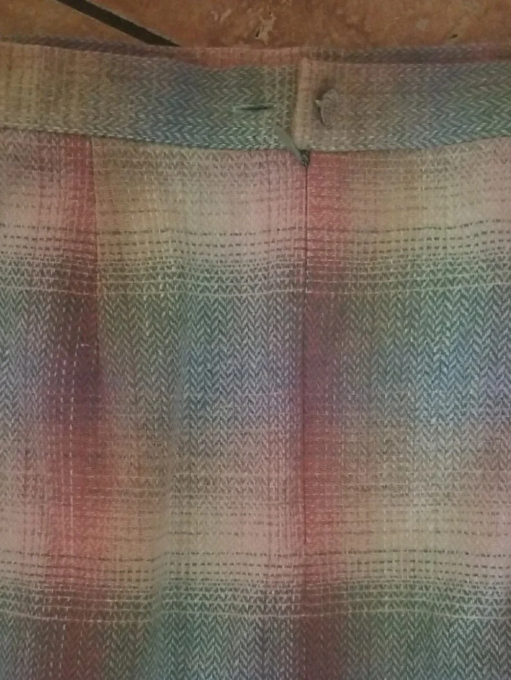 Pastel Plaid Midi Dress Skirt and Vest Set